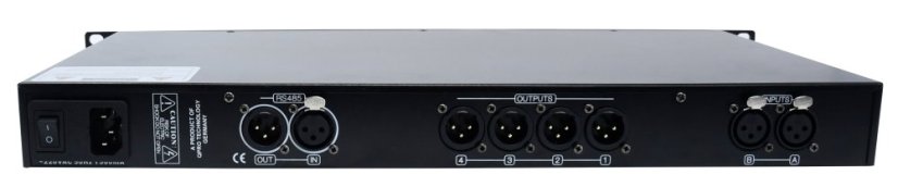 QPro QLM 2.4, digitální systém pro správu reproduktorů, 2 IN / 4 OUT
