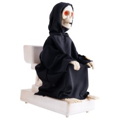 Halloween kostra na toaletě, 35 cm Halloween kostra na toaletě, 35 cm