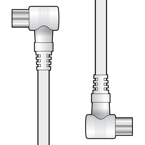 AV:link kabel koaxiální lomený 2x samec, 2m