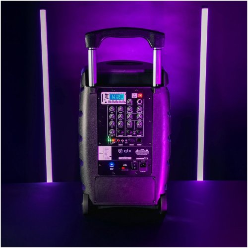 QTX PERFORMER-12, přenosný 12" PA systém, 2x dobíjecí UHF mikr., 200W