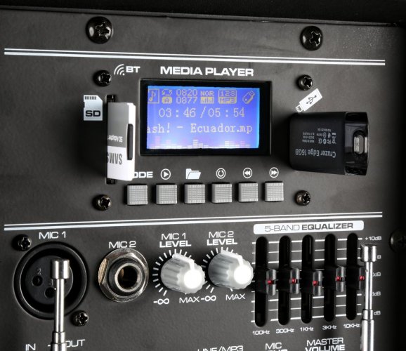 Vonyx AP1500PA, mobilní 15" zvukový systém MP3/BT/UHF - poškozeno (SK170337)