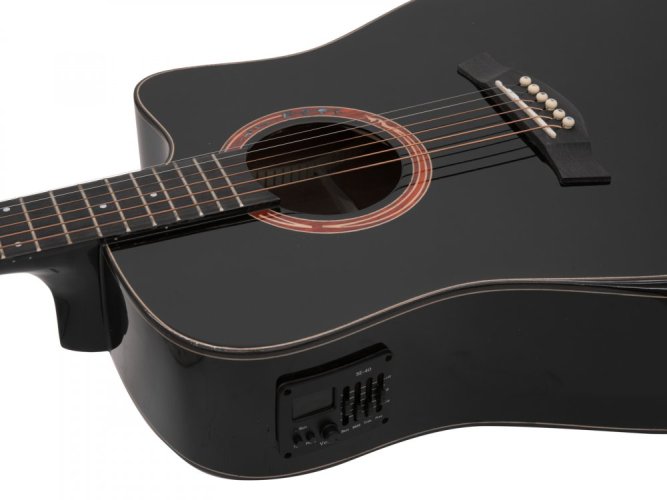 Dimavery ASW-60, elektroakustická kytara typu Dreadnought, černá
