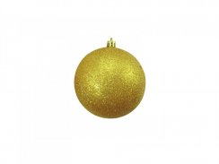 Vánoční dekorační ozdoby, 10 cm, zlaté se třpytkami, 4 ks