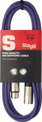 Stagg SMC3 CPP, mikrofonní kabel XLR/XLR, 3m, fialový