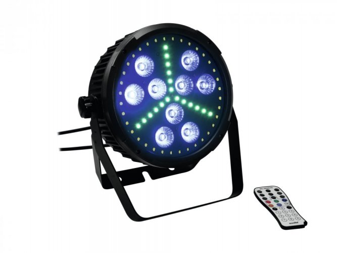 Eurolite LED SLS-10 Hybrid reflektor, 9x10W HCL, 36x0,5W bílá, 18x 0,2 RGB