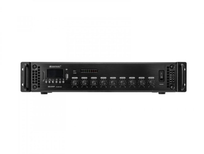 Omnitronic MA-60P, 100V mixážní zesilovač, MP3/USB/SD/BT, 60W