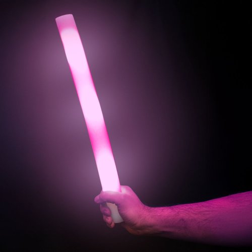 Pěnová tyč s LED světlem, balení 10 kusů, růžová