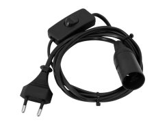 Kabel napájecí s paticí E14, vypínač, vidlice