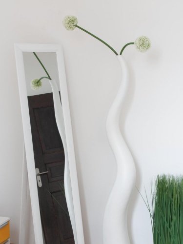 Wave designový květináč 150cm, bílý