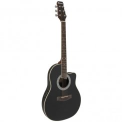 Dimavery RB-300, kytara elektroakustická typu Ovation, černá