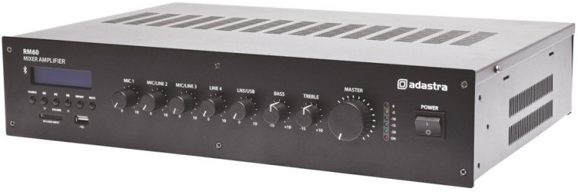 Adastra RM60, 100V mixážní zesilovač, 60W, BT/MP3/FM
