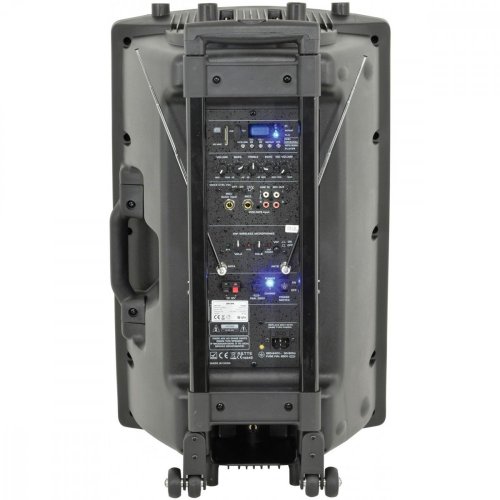 QTX QR-15, mobilní 15" zvukový systém MP3/2x VHF, 250W