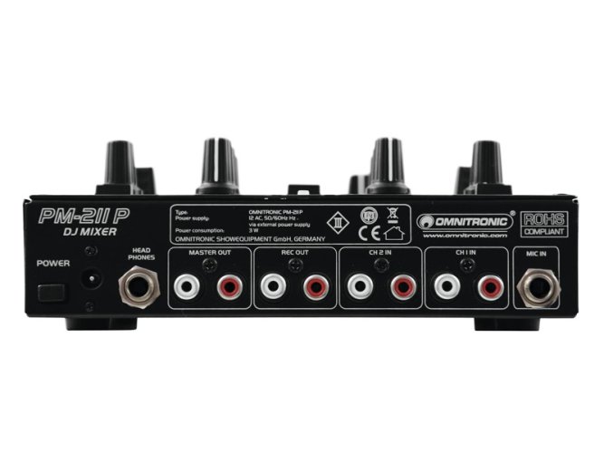 Omnitronic PM-211P, 2-kanálový mixážní pult s MP3 přehrávačem
