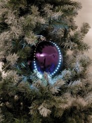 Sněhové LED koule, 8 cm, fialová, 5 ks