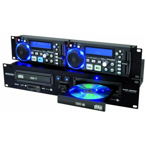Omnitronic XDP-2800, dvojitý přehrávač CD/MP3/USB/SD, 19"