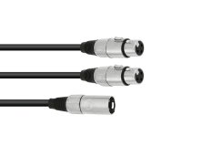 Kabel AC-18 XLR samec - 2x XLR samice, 1,5 m