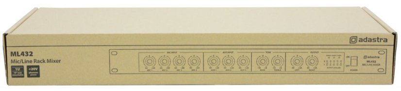 Adastra ML432, mikrofonní/linkový 19" mixážní pult, 1HE