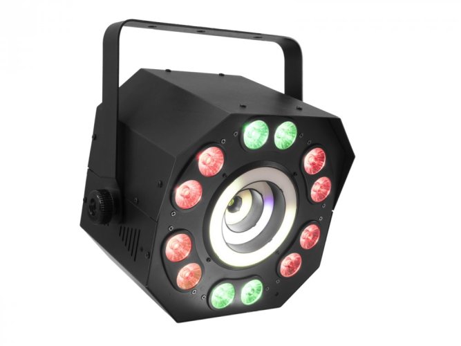 Eurolite LED FE-2500, 3-in-1 LED efekt s UV washlight, hypnorings a laserem
