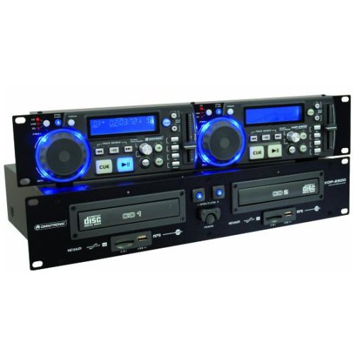 Omnitronic XDP-2800, dvojitý přehrávač CD/MP3/USB/SD, 19"