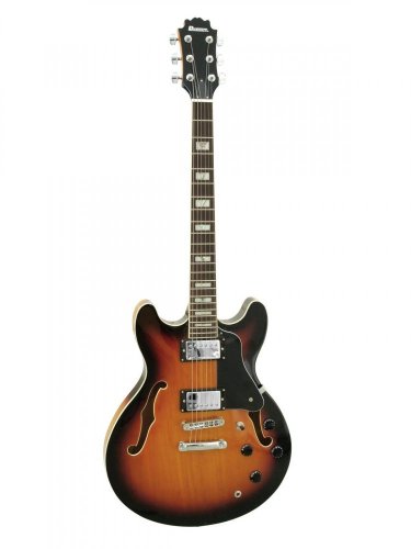 Dimavery SA-610, kytara semiakustická, stínovaná tmavá