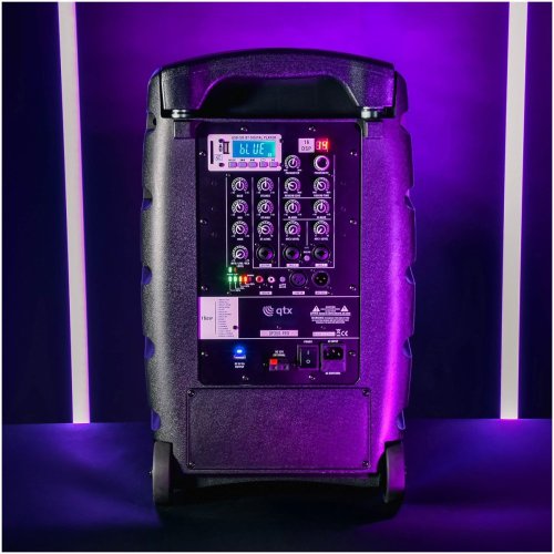 QTX PERFORMER-12, přenosný 12" PA systém, 2x dobíjecí UHF mikr., 200W