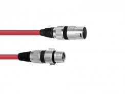 Kabel mikrofonní XLR-XLR 3pin, délka 1m, červený