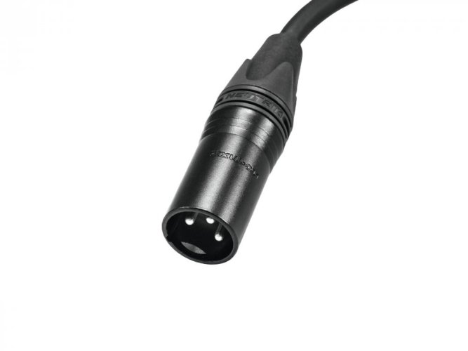 PSSO DMX kabel XLR 3-pinový, černý, 10m, konektory Neutrik