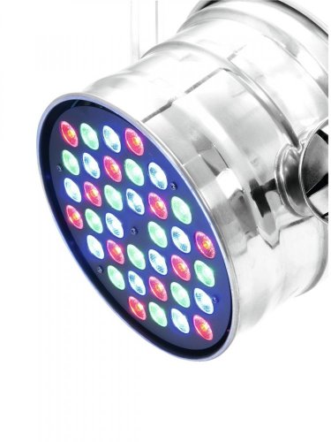 Eurolite LED PAR-64 RGB 36x3W krátký stříbrný - použito (51914048)