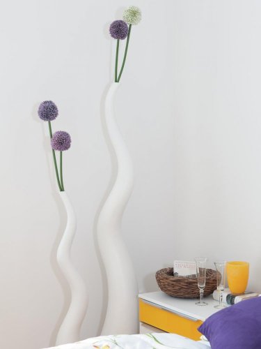 Wave designový květináč 125cm, bílý