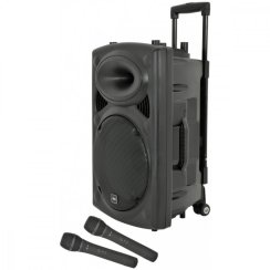 QTX QR12PABT, mobilní 12" zvukový systém MP3/BT/SD/USB/2x VHF QTX QR12PABT, mobilní 12" zvukový systém MP3/BT/SD/USB/2x VHF