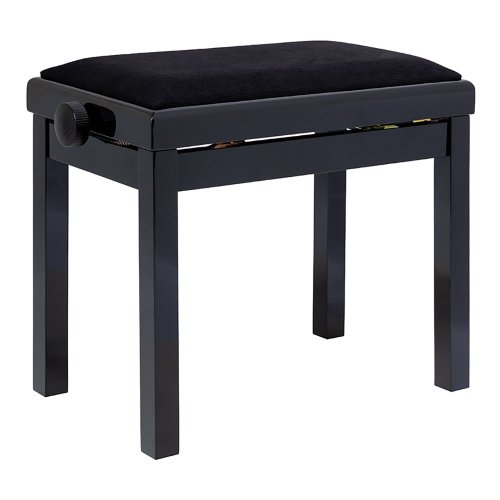 Stagg PB06G BKP VBK, stolička ke klavíru, černá lesklá, sametový sedák