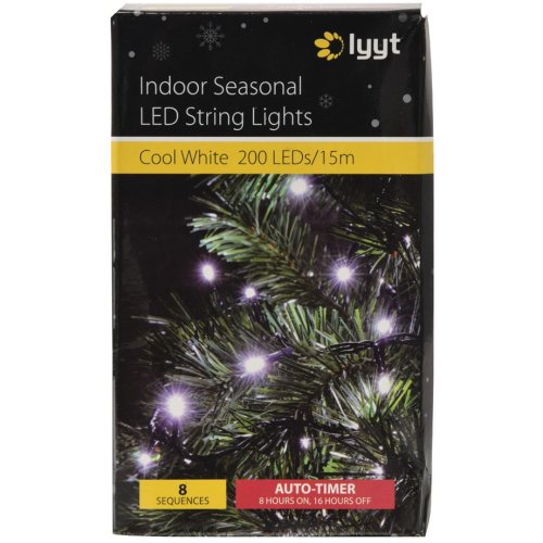 Lyyt 200TS-CW, světelný řetěz, 200x LED studená bílá, IP44