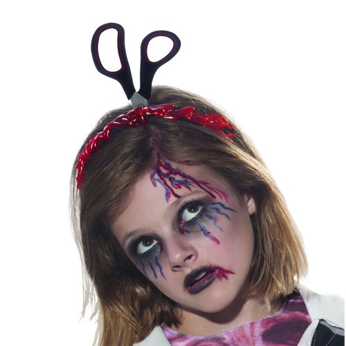 Halloween nůžky v hlavě