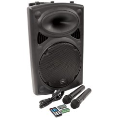 QTX QR12PABT, mobilní 12" zvukový systém MP3/BT/SD/USB/2x VHF QTX QR12PABT, mobilní 12" zvukový systém MP3/BT/SD/USB/2x VHF