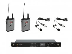 PSSO Set WISE TWO+2x BP+2x klopový mikr., 2-kanálový bezdrátový mikrofonní set 638-668 MHz