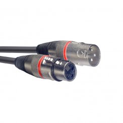 Stagg SMC10 RD, mikrofonní kabel XLR/XLR, 10m, červené kroužky