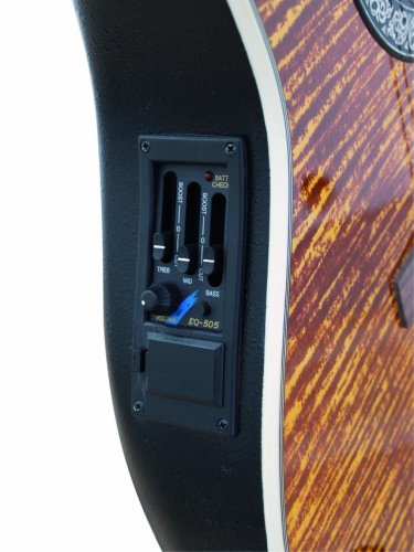 Dimavery RB-300, elektroakustická kytara typu Ovation, stínovaná červená