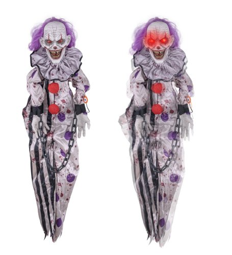 Halloween závěsný klaun s animacemi, 110 cm