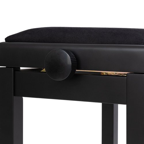 Stagg PB06G BKM VBK, stolička ke klavíru, černá matná, sametový sedák