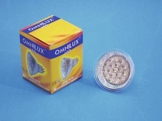 12V MR-16 GX-5.3 Omnilux, 18 LED bílá, 3000K - DOPRODEJ, POSLEDNÍ KUS!