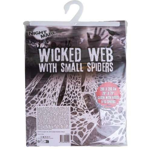 Halloween pavučinová síť s 13 pavouky