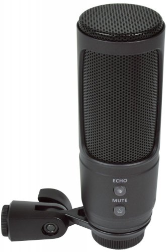 Citronic CU-50, USB mikrofon se stolním stojanem, černý