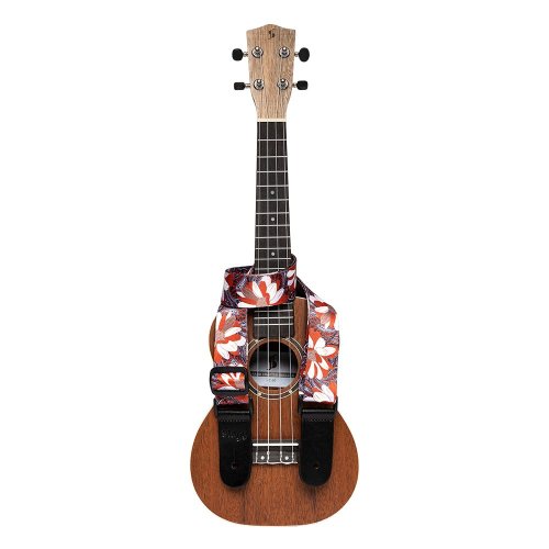 Stagg STE UKEFLOW ORA, popruh pro ukulele, oranžový/bílý