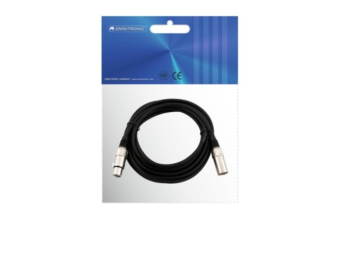 Omnitronic mikrofonní kabel XLR/XLR, 1,5m, černý