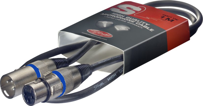 Stagg SMC1 BL, kabel mikrofonní XLR/XLR, 1m