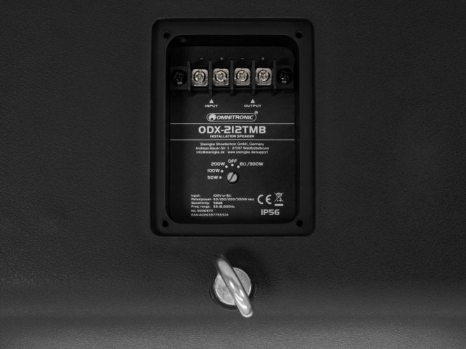 Omnironic ODX-212TMB 100V, nástěnný 12" reproduktor, 300W, IP56, černý