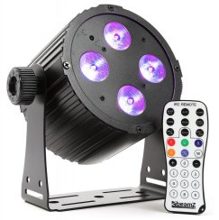 BeamZ LED FlatPAR reflektor 4x18W HCL, IR, DMX, černý