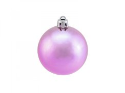 Vánoční dekorační ozdoby, 6 cm, růžová metalíza, 6 ks