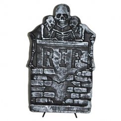 Halloween náhrobní kámen s cihlami, 37 cm