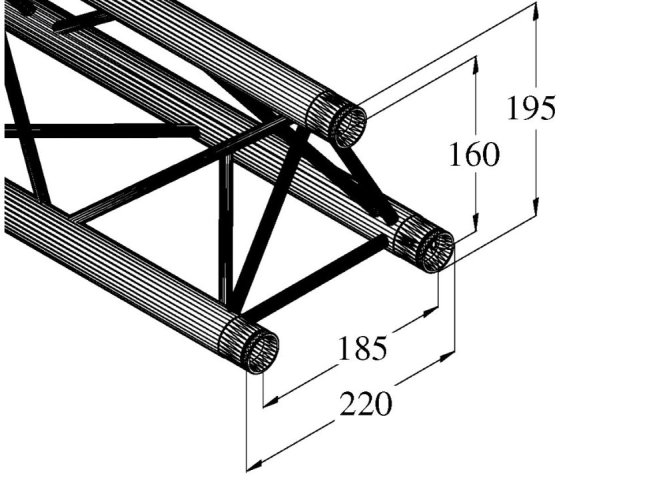 Alutruss Decolock DQ3-S750, rovný díl, černý